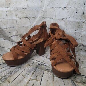 Torrid Brown Strappy Platform Sandals